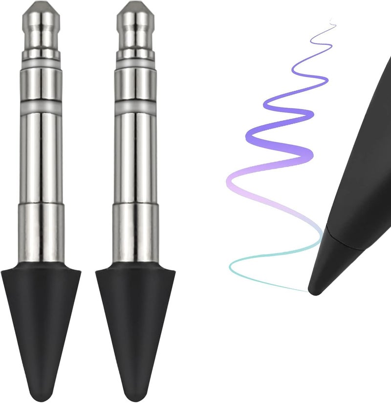 TALTAW قلم رفيع 2 رؤوس، بديل يناسب قلم Surface Slim Pen 2، رؤوس بديلة حساسة في الوقت الحقيقي تناسب Surface Pro 8/Surface Pro X/Surface Laptop Studio/Surface Duo 2 قلم لوحي (2) - Image 1